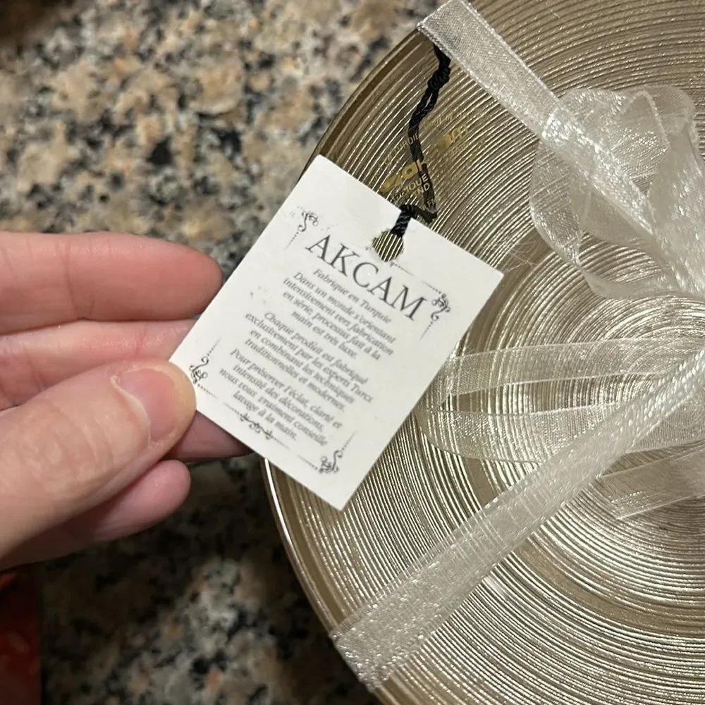 NWT Akcam glass Turkish silver  gold shimmer bowl set